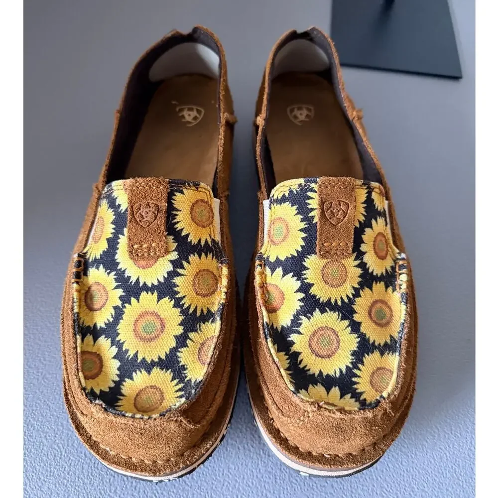 Ariat Sunflower Suede Slip On Shoes Womens 9.5B Western Casual